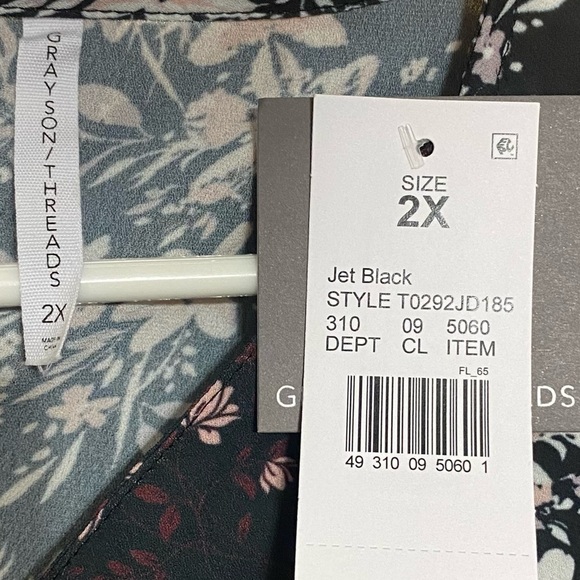 Grayson Threads NWT Black Floral Print Mini Dress - Picture 8 of 9
